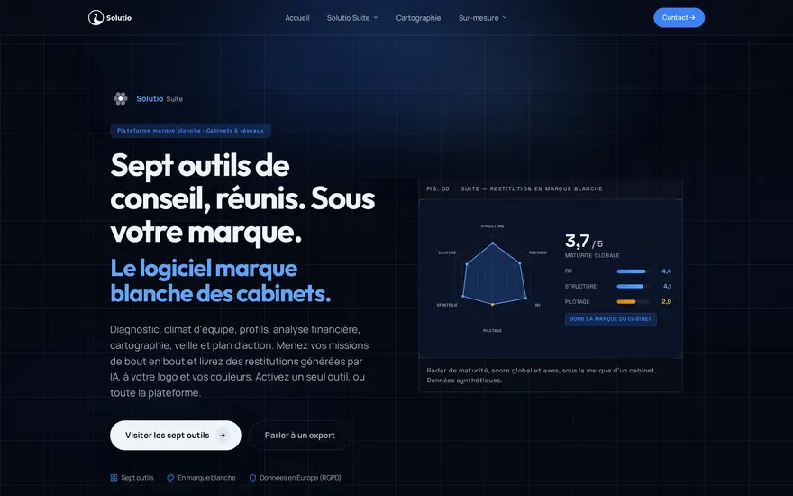 Page de Solutio Suite